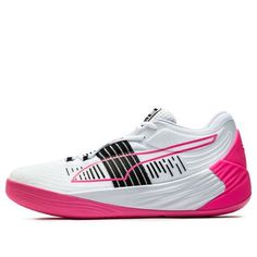 PUMA Fusion Nitro 'White Black Pink' 195514-09 (SNKR/Low Top/Non-Slip/Basketball) Stylish Sneakers, Low Top, Perfect Pair, Your Perfect, White Black, White And Black, Basketball, Black Pink, Sneakers