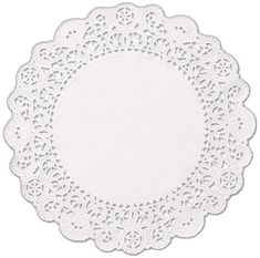 a white doily on a white background