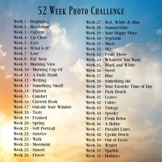 the 52 week photo challenge is here