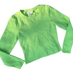 Happily Grey Ladies Lime Green Stretch Long Sleeve Shirt Top Size Large New With Tags Measurements Chest 33.5” Length 19” Shipped Within 24 Hours Thank You Green Crew Neck Blouse For Spring, Basic Long Sleeve Cotton Crop Top, Trendy Solid Tops For Spring, Green Long Sleeve Tops For Spring, Trendy Solid Color Crew Neck Blouse, Spring Basic Stretch Long Sleeve Top, Fitted Solid Color Top For Spring, Basic Fitted Long Sleeve Top For Spring, Stretch Basic Long Sleeve Top For Spring