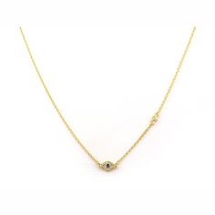 TAI Mini Evil Eye Pendant Necklace- Gold - Gold plating Over Brass -CZ encrusted pendant on simple chain necklace - Spring ring closure -Length: 16.25-18.in/41-46cm - Made in Thailand Style Code: TN-105 Evileye Elegant 14k Gold Evil Eye Necklace, Dainty Yellow Gold Evil Eye Necklace, Elegant Evil Eye Pendant Jewelry, Spiritual Yellow Gold Evil Eye Necklace, Simple Chain Necklace, Gold-plated Evil Eye Amulet Necklace, Evil Eye Pendant, Gold Pendant Necklace, Dainty Necklace