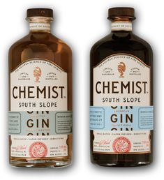 two bottles of gin are shown side by side