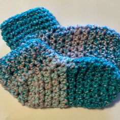 Child Size Hand Crochet Booties In Blues Colors Dimensions 3” X 7” Blue Non-slip Round Toe Booties, Casual Crochet Booties With Round Toe, Casual Blue Winter Booties, Blue Casual Booties With Round Toe, Casual Blue Booties With Round Toe, Casual Blue Round Toe Booties, Blues Colors, Baby Mocs, Restoration Hardware Baby