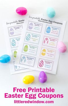 free printable easter egg coupons for kids to use in the classroom or at home