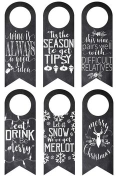 chalkboard christmas door hangers with sayings on them