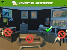 a virtual view of a living room with furniture