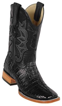 8220105 LOS ALTOS BOOTS WIDE SQUARE TOE CAIMAN TAIL BLACK | Genuine Leather Vaquero Boots and Cowboy Hats | Zapateria Guadalajara | Authentic Mexican Western Wear Caiman Boots, Ostrich Boots, Ostrich Legs, Black Cowboy Boots, Roper Boots, Western Style Boots, Snakeskin Boots, Mens Ankle Boots, Mens Cowboy Boots