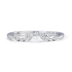 A versatile stacking band that will add a touch of radiance to your jewelry collection. The band is beautifully patterned with leaves and accented with white topaz gems, Gleam Band is the perfect option for any special occasion. It is delicately made to match your favorite ring, but it may also magnificently gleam on its own. Just as the leaves evolve and bloom, may this ring serve as a reminder to grow, thrive, and shine brightly in every chapter of your journey. ✦ Available in both 14K white g Elegant Open Band Stackable Rings, Adjustable Stackable Rings With Diamond Accents, Stackable Open Band Cubic Zirconia Jewelry, Stackable Cubic Zirconia Open Band Jewelry, Classic Adjustable Stackable Cubic Zirconia Rings, Elegant Stackable Bands As Gifts, Stackable Adjustable Eternity Band, Elegant Sterling Silver Half Eternity Jewelry, Adjustable Diamond White Stackable Rings