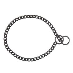 a black metal chain with a ring on it