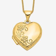 Features: Quick ShipJewelry Closure: Spring Ring ClaspLink Construction: SolidShape: HeartMetal Color: YellowChain Length: 18 InchChain Width: .5 MillimetersPendant Length: 21mmPendant Width: 16mmMetal: 14k GoldChain Construction: BoxCare: Wipe CleanNecklace Type: Locket NecklacesCountry of Origin: Imported Valentine's Day Fine Jewelry Locket, Heart-shaped Jewelry For Mother's Day, Elegant Heart Cut Locket Necklace For Mother's Day, Elegant Gold Heart Necklace For Keepsake, Elegant Gold Heart Keepsake Necklace, Elegant Jewelry For Valentine's Day, Fine Jewelry Heart-shaped Locket, Fine Jewelry Heart Locket, Anniversary Gold-plated Locket Jewelry