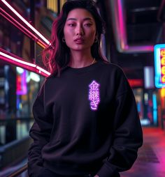 Elevate your style with this cyberpunk print sweatshirt, crafted from 100% US cotton. Futuristic design meets premium comfort in this essential statement piece. Stand out with sleek urban flair wherever you go. Embrace the future, one thread at a time. #cyberpunk #cyberpunkoutfit #etsyseller #sale #tiktok #vaporwave #neonnoir #streetwear #japanesestreetwear #anime #animeclothes #animesweatshirt #retrowave #dystopian #gift #giftsforfriends #techwear Cyberpunk Outfit, Coquette Clothes, Japanese Street Wear, Cottagecore Clothes, Oversized Clothes, Kawaii Shirts, Skater Aesthetic, Boho Clothes, Anime Sweatshirt