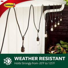 Command Clear Outdoor Light Clips brighten up the interiors and exteriors of your living or working spaces without damaging your walls and surfaces. These clear light clips blend in seamlessly to walls and surfaces so you can showcase your decor. They also are water and UV-resistant to hold strong through rain, snow, sleet and heat. A great home improvement item, these wall hangers stick on a variety of smooth surfaces without leaving holes, marks or sticky residue. Use these indoor and outdoor Hanging Christmas Lights, Wall Clips, Light Clips, Plastic Lights, Rope Lights, Decorative Hooks, Outdoor Christmas Lights, Command Strips, Outdoor Light