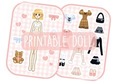 an open book with clothes and dolls on the pages that read printable doll patterns