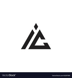 black and white triangle logo design