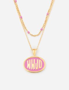 Our Pink WWJD Necklace Set is an Elevated Faith staple. Shop our Christian necklaces, rings, bracelets and more at Elevated Faith. Elevated Faith, Preppy Accessories, Christian Necklace, Jewelry Essentials, Birthday Wishlist, Rings Bracelets