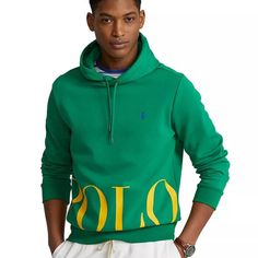 Polo Ralph Lauren Big Logo Double Knit Hoodie Men's Xxl Green/Yellow Print, Royal Blue Pony. Material- 58% Polyester 42% Cotton Measurements: Pit To Pit- 27.5 Inches Length 29.5 Inches Brand New With Tags Check Out My Other Unique, High Quality, Well Priced Name Brand Items. If You Have Any Questions Or Concerns Please Feel Free To Contact Me. Yellow Hooded Casual Sweater, Casual Yellow Hooded Sweater, Green Crew Neck Sweater With Drawstring Hood, Green Winter Hoodie, Green Winter Sports Sweater, Sporty Green Hoodie Sweater, Sporty Green Hooded Sweater, Rugby Fashion, Polo Men