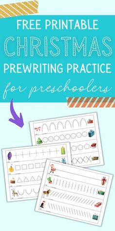 printable christmas pre writing practice for preschoolers