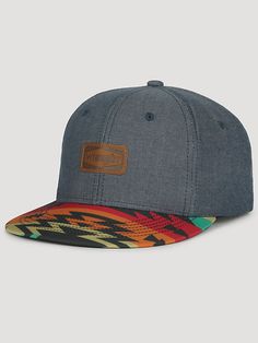 This comfortable flat bill Wrangler® baseball cap features a grey base with leather logo patch. The southwest print visor make this a fun outfit completer. Southwest Print, Wrangler Accessories, Red Dirt, Baseball Caps Mens, Comfortable Flats, Men's Apparel, Leather Logo, Men's Accessories, Patch Logo