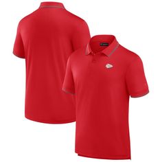 the men's nike polo shirt is red with grey piping on the collar