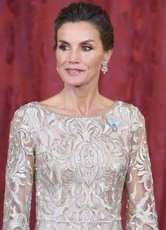 queen letizia of spain in an elegant gown