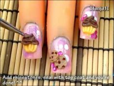 Sweets: *Cupcakes Cookies* 3D Acrylic Nail Art Design Tutorial 3d Acrylic Nail Art, Sweets Cupcakes, Adorable Cupcakes, Cupcake Nails, 3d Acrylic Nails, Nail Tutorial Videos, 3d Nail Art Designs, Top Nails, Diva Nails