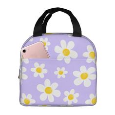 PRICES MAY VARY. ✦ Stylish & Durable Lunch Bag: This White Daisy Flower Purple Lunch Bag Can Be Used As Lunch Bag, Picnic Bag, Sundry Bag, Suitable For All Groups.It Fits Most Lunch Boxes And Can Be Folded Without Using.Large Front Pocket For Your Small Stuffs: Keys, Cards, Phone, Etc. ✦ Standard Lunch Bag Size: 8.5x 5x 8 Inch.This Lunch Bag Looks Small But With Large Capacity, It Could Perfectly Fit Your Lunch Box, Snacks. ✦ High Quality: Material:Our Lunch Bag Is Made Of Aluminum Foil. The Fun Large Capacity Rectangular Lunch Box Gift, Gift Rectangular Large Capacity Lunch Box, Rectangular Portable Lunch Bag For Gift, Portable Rectangular Lunch Bag For Gift, Rectangular Lunch Bag Gift, Portable Rectangular Lunch Bag As Gift, Rectangular Portable Lunch Bag, Multicolor Portable Lunch Bag For Gift, Portable Multicolor Lunch Bag As Gift