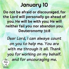 THE PEACE OF HEAVEN | January 10 | Inspirational Daily Bible Verse | DEUTERONOMY 31:8 | Bible Verse Deuteronomy, Goodnight Prayer, Inspiring Bible Quotes, Psalms Quotes, Proverbs 26, Daily Spiritual Quotes