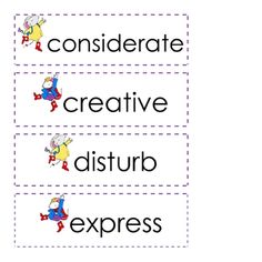 three different words that are in the same language, with one word on each side