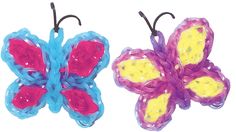 two colorful butterfly shaped hair clips