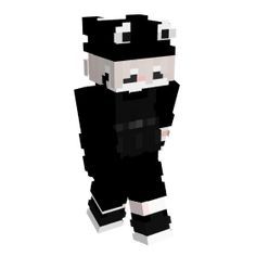 an image of a pixel art character in black and white colors on a white background