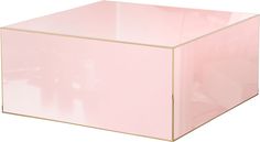 a pink box with gold trim around the edges