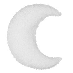 a white fluffy crescent on a white background