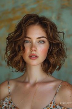 Short Wavy Haircuts, Haircut Women, Haircut Inspiration, Short Hair Color, Summer Hair Color, Light Brown Hair, 인물 사진