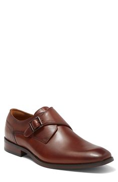 Shiny leather brings a luxe finish to this monk strap loafer that's perfect for refined style. Plain toe Strap closure Leather upper/synthetic sole
 Imported Monk Strap Shoes Men, Monk Strap Shoes, Shoe Men, Refined Style, Monk Strap, Loafer Shoes, Cognac, Nordstrom Rack, Dress Shoes Men