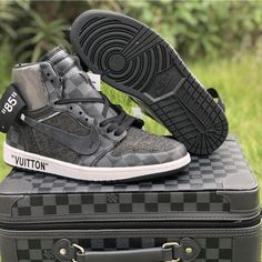 CUSTOM AIR JORDAN 1 X OFF-WHITE XLV GREY – insdrip Luxury High-top Jordan Shoes For Streetwear, Designer High-top Jordan Shoes With Branded Insole, White Forces, Custom Air Jordan 1, Custom Air Jordan, Jordan Ones, How Do I Get, Shoe Style, Custom Shoes