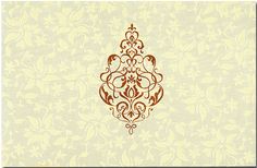 a white and brown wallpaper with an ornate design on it's back side