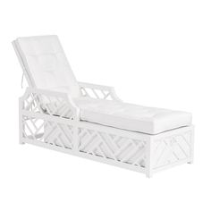 a white chaise lounge chair on a white background