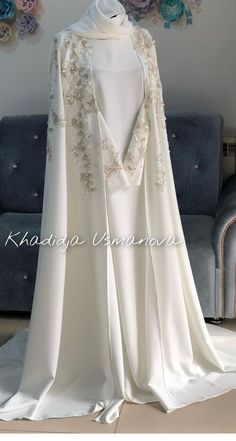 Elegant Abaya Designs, Khimar Hijab, Bridal Hijab, Bride Dress Simple