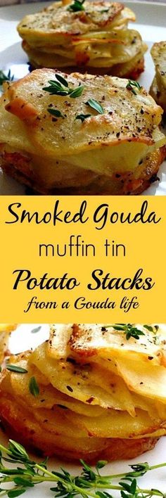 smoked goulad muffins in potato stacks from a cauliflower life