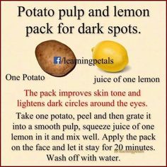 Lemon For Dark Spots, Lightening Dark Spots, Face Massage Anti Aging, Lemon Peels, Beauty Treatments Skin Care, Natural Skin Care Ingredients, Potato Skin, Dark Spots On Skin