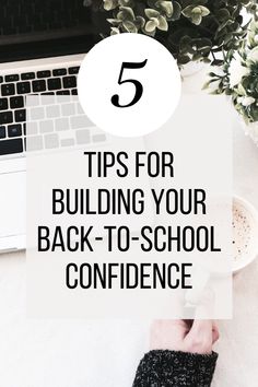 a person's hand holding a coffee cup with the words 5 tips for building your back - to - school conference