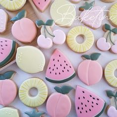 some cookies that are decorated like fruits and vegetables