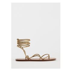 Metallic effect flat sandals. Front straps and toe-post. Braided straps tied at the ankle. Sole height: 0.4 inches (1 cm) Jeans Blazer, Zara Sandals, Beauty Party, Basic Makeup, Crochet Coat, Braided Strap, Book Stationery, Beauty Basics, Linen Blazer