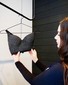 Your Assignment is to Slay Sis! Get into this bralette that is complete covered in hand sewn crystals that will have you glowing a mile away. Black color back strap adorned with all black crystal hand sewn on the entire frontal of the bralette. This comfortable black bustier features 5 hooks for a secure closure so you can party all night looking Fabulous. Style Tip: Pair this with the Noire Robe & Scarf Bundle with the FABLeisure compression leggings for a sexy evening indoors. Fit sizes M/L & Fabulous Style, Black Bustier, Compression Leggings, Night Looks, Black Crystals, Back Strap, Hand Sewn, All Black, Bralette