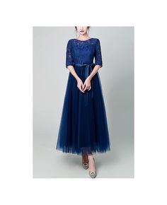 Get 10% off now! Buy flowy tulle with lace maxi party dress with lace half sleeves at cheap price online. Free stable shipping and pro custom service since 2009. Short Sleeve Lace Maxi Dress For Prom, Maxi Party Dress, Lace Maxi, Maxi Dress Party, Dress With Lace, Half Sleeves, Lace Dress, Party Dress, Lace