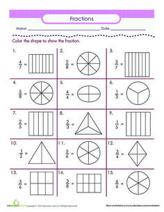 fraction worksheet for students to practice fraction numbers and fractions in the classroom