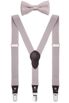 PRICES MAY VARY. Material: 70% polyester and 30% elastic for straps, satin for bow tie Dimensions: 24"(14-24 inches), 30" (17-30 inches), 40" (23-40 inches), 47" (27-47 inches) Clips: strong metal clips passed salty test, not easy to fade and deform and with no-slip design Exquisite design: bottom-up gourd shape genuine leather crosspatch brings fashion sense Comfortable to use: easy to put on/off and adjust the length Very strong metal clips, high quality materials, strong buckles and heavy dut Adjustable Belts And Suspenders For Summer, Classic Adjustable Belts And Suspenders For Summer, Summer Belts And Suspenders With Adjustable Straps, Adjustable Clothing, Suspenders And Bow Tie, Men's Suspenders, Suspenders Men, Bow Tie Set, Shark Tooth