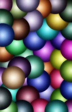 an image of many different colored balls in the same pattern as well as one that appears to be blurry