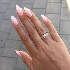 Almond Nails Natural, Ombre Nail Polish, Long Almond Nails, Kutek Disney, Ombre Acrylic Nails, Nail Design Inspiration, Almond Shape Nails