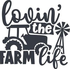 a farm life sign with the words down the farm life written in black on a white background